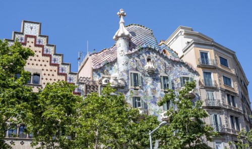Facade of Casa Batllo by Antoni Gaudi