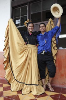 Kofradia dancers in traditional dress