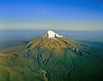 Aerial view of Mount Taranaki North Island New Zealand