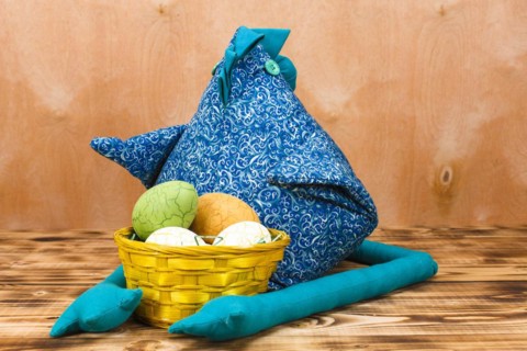 Fabric Chicken with Easter Nest