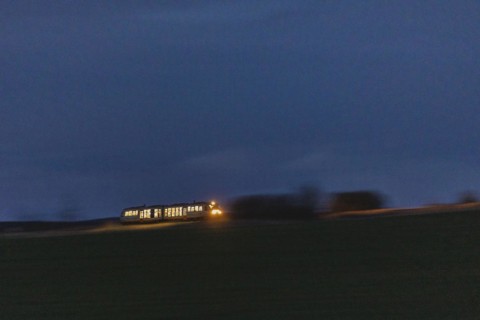 A train of the Laenderbahn Trilex in the border triangle of Germany