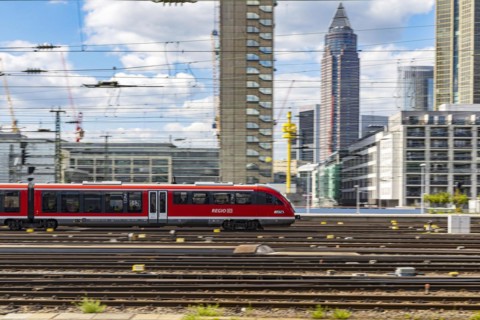 Regional train entering the main station