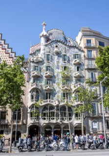 Artistic facade of Casa Batllo by Antoni Gaudi