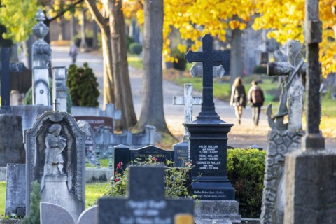 Prague Cemetery Stuttgart in autumn