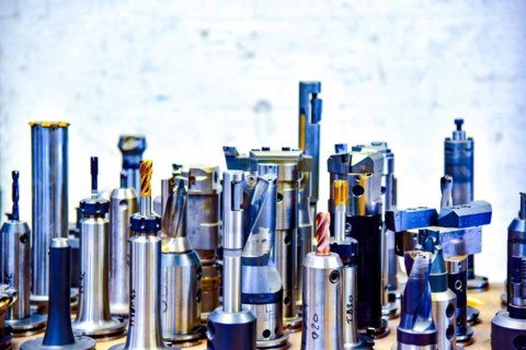 Selection of different milling heads for metal processing
