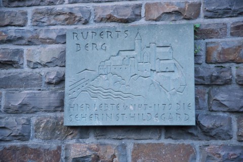 Memorial plate to Hildegard von Bingen at the St. Hildegard and St. Rupertus Church