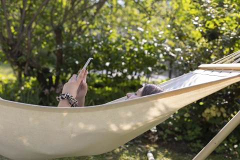 Young people in a hammock