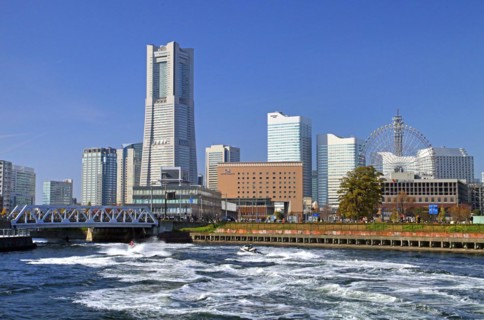 Yokohama Minato Mirai 21 view of Yokohama city Kanagawa Japan