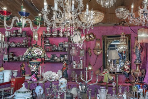 Crystal chandeliers and bric-a-brac