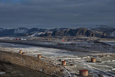 View of the airport and settlement of Kangerlussuaq