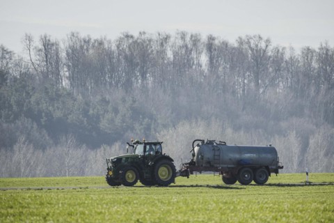 Tractor with slurry tanker