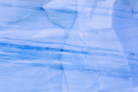 Blue ice layers at edge of the Brasvellbreen glacier from ice cap Austfonna debouching into the Barents Sea