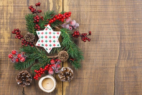 Christmas flower arrangement with star