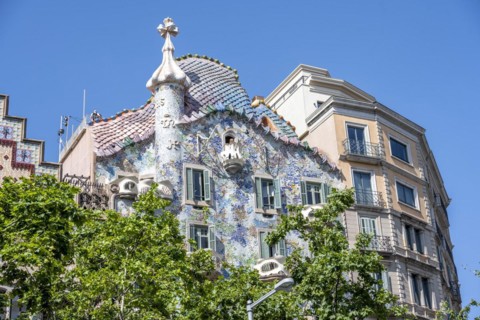 Facade of Casa Batllo by Antoni Gaudi