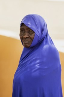 A woman photographed in a refugee settlement in Ouallam