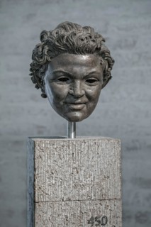 Hellenistic bronze head from the statue of a satyr c. 100 BC
