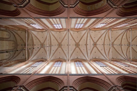 View of the nave vault of the Nikolaikirche