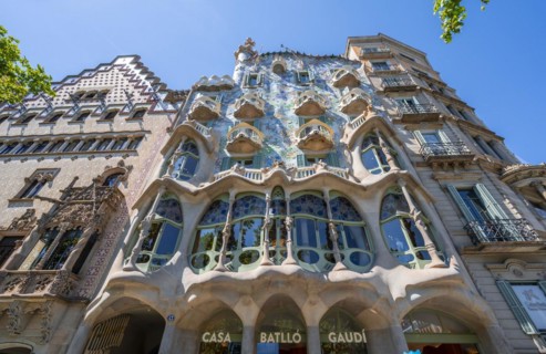 Facade of Casa Batllo by Antoni Gaudi