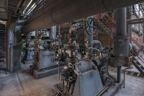 Powerhouse with boiler plant of a former paper factory