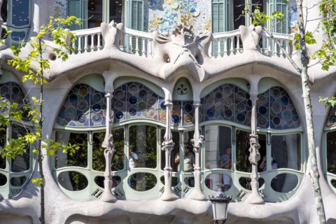 Curved colourful windows