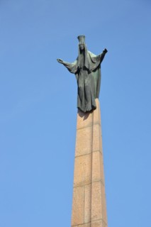 Ursula Column as Landmark with Sculpture by Emil Sutor 1960