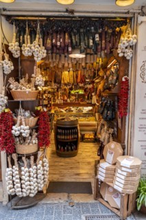 Entrance of a shop with local specialities