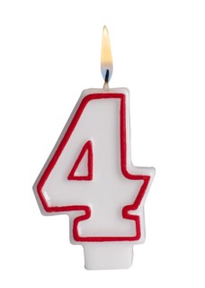 Number 4 birthday candle