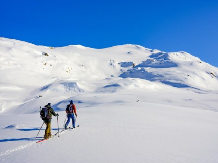 Ski mountaineer on ski tour