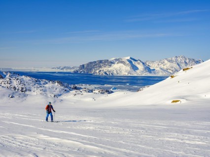 Ski mountaineer on ski tour