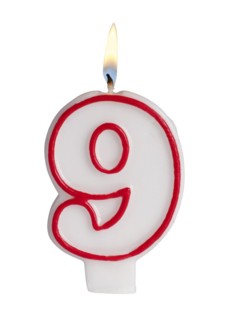 Number Nine Birthday Candle