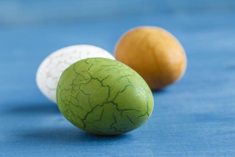 Easter eggs on a blue background