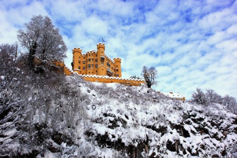 Hohenschwangau Castle in winter