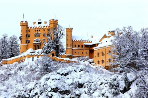 Hohenschwangau Castle in winter