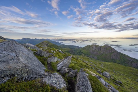 View of sea with archipelago islands from Svellingsflaket
