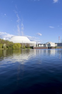 Neckarwestheim nuclear power plant on the Neckar
