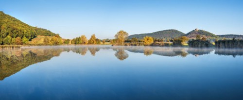 Landscape with lake in autumn