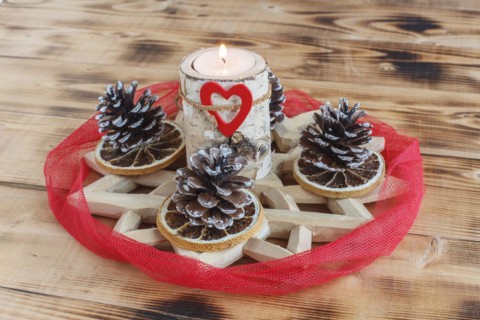 Advent wreath made of wood