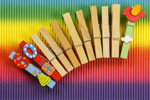 Clothes pegs and number 60
