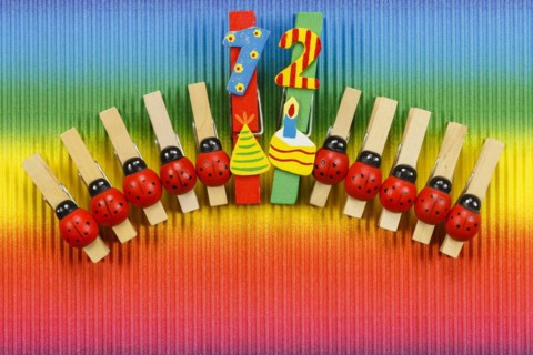 Clothes pegs and number 12