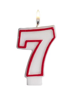 Number Seven Birthday Candle