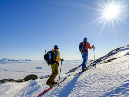 Ski mountaineer on ski tour