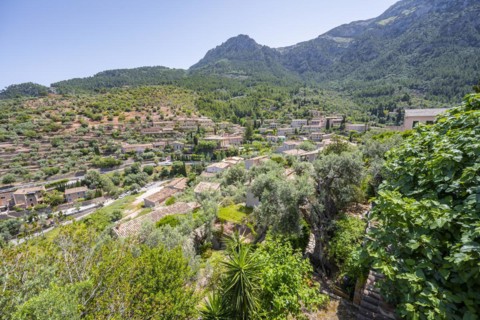 View of mountain village Deia