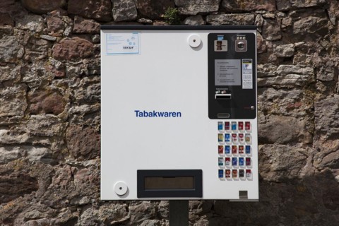 Cigarette machine on the wall