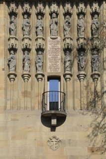 Historical statues of the apostles and Jesus from the former apostle gate of the collegiate church