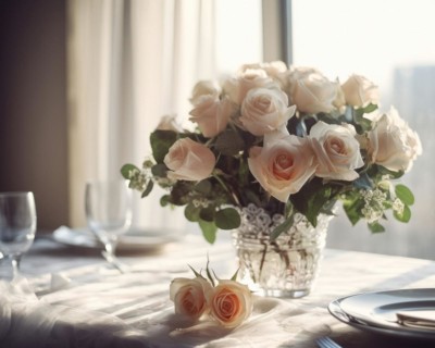 A bouquet of white roses