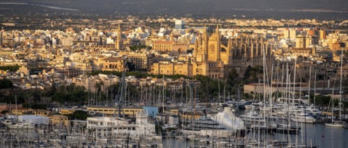 View over Palma de Majorca in the evening light