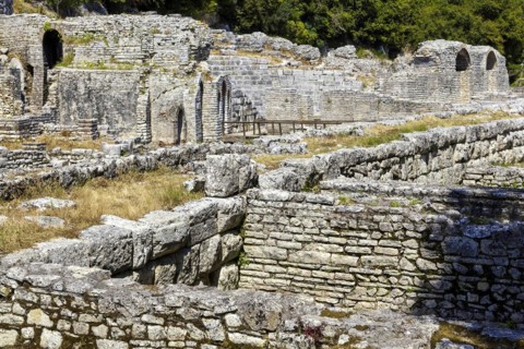 Butrint ruins near the city of Saranda in the south of the country