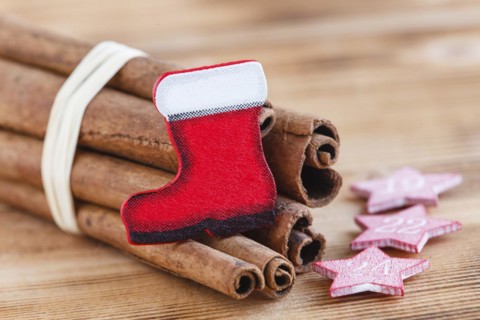Cinnamon sticks with Santa's boot