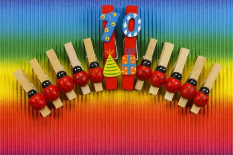 Clothes pegs and number 10