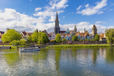 Danube bank with view of the historic old town